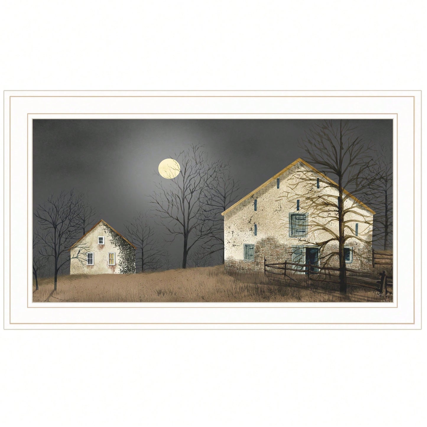 Still Of The Night Framed Print In White Frame For Elegant Home Decor