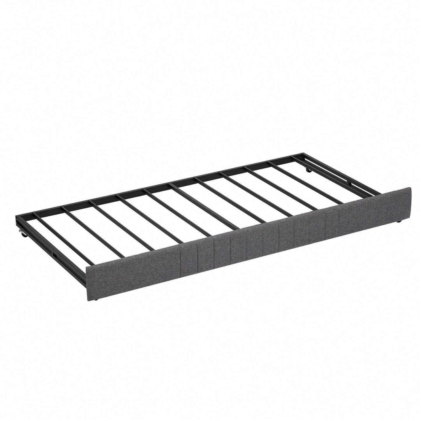 Twin Size Metal Framed Daybed Sofa Bed With Trundle 78.4''w X 41''d X 29.8''h Grey