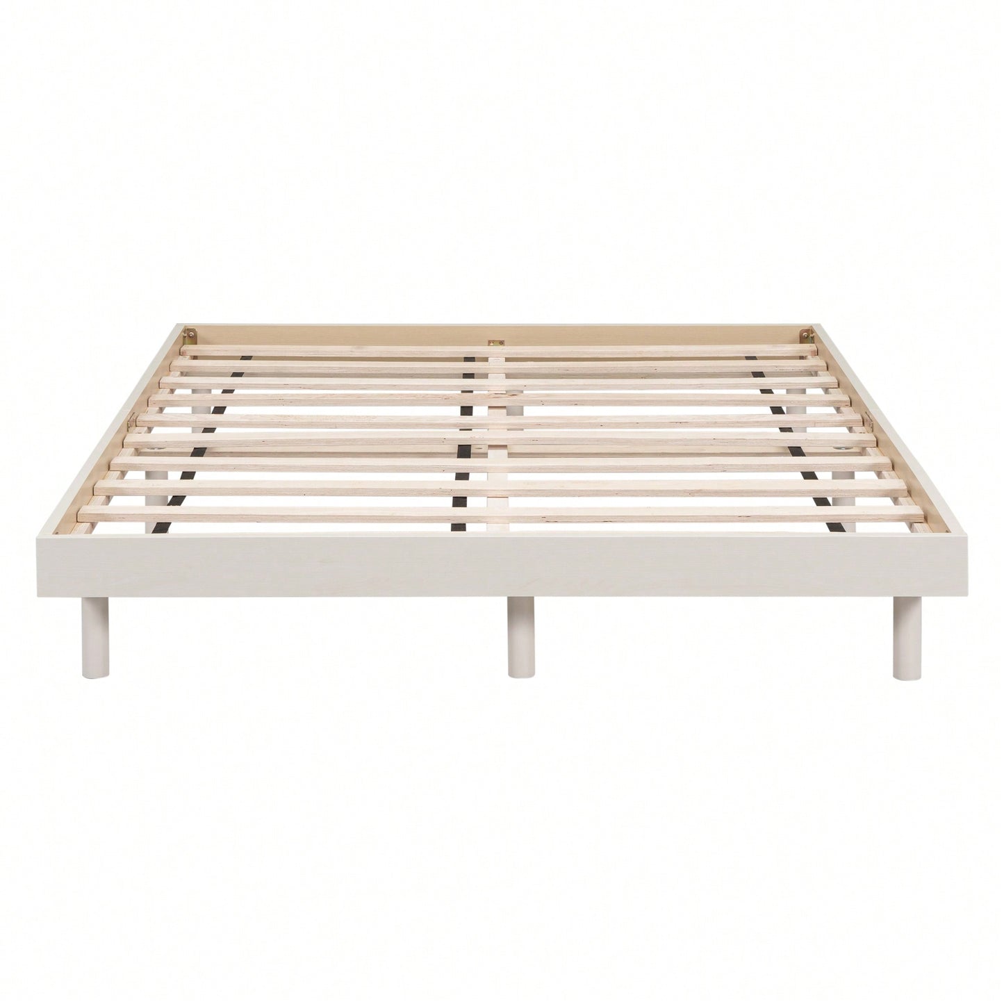 Modern White Washed Full Floating Platform Bed Frame For Stylish Bedroom Decor