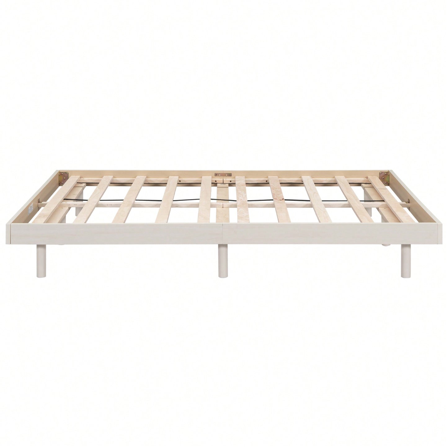 Modern White Washed Full Floating Platform Bed Frame For Stylish Bedroom Decor