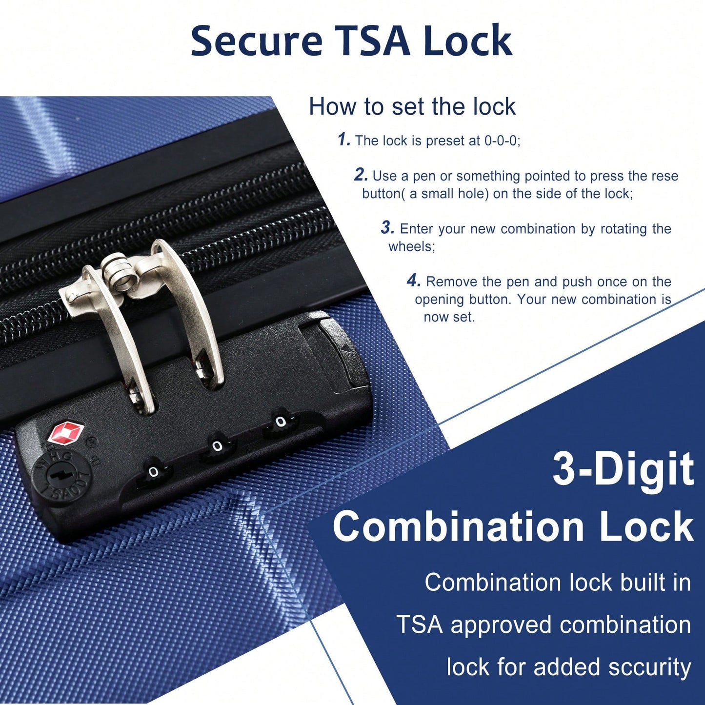 Expandable 3 Piece Hard Shell Luggage Set With Double Spinner Wheels And TSA Lock - Black Brown 20/24/28 Inch Suitcases