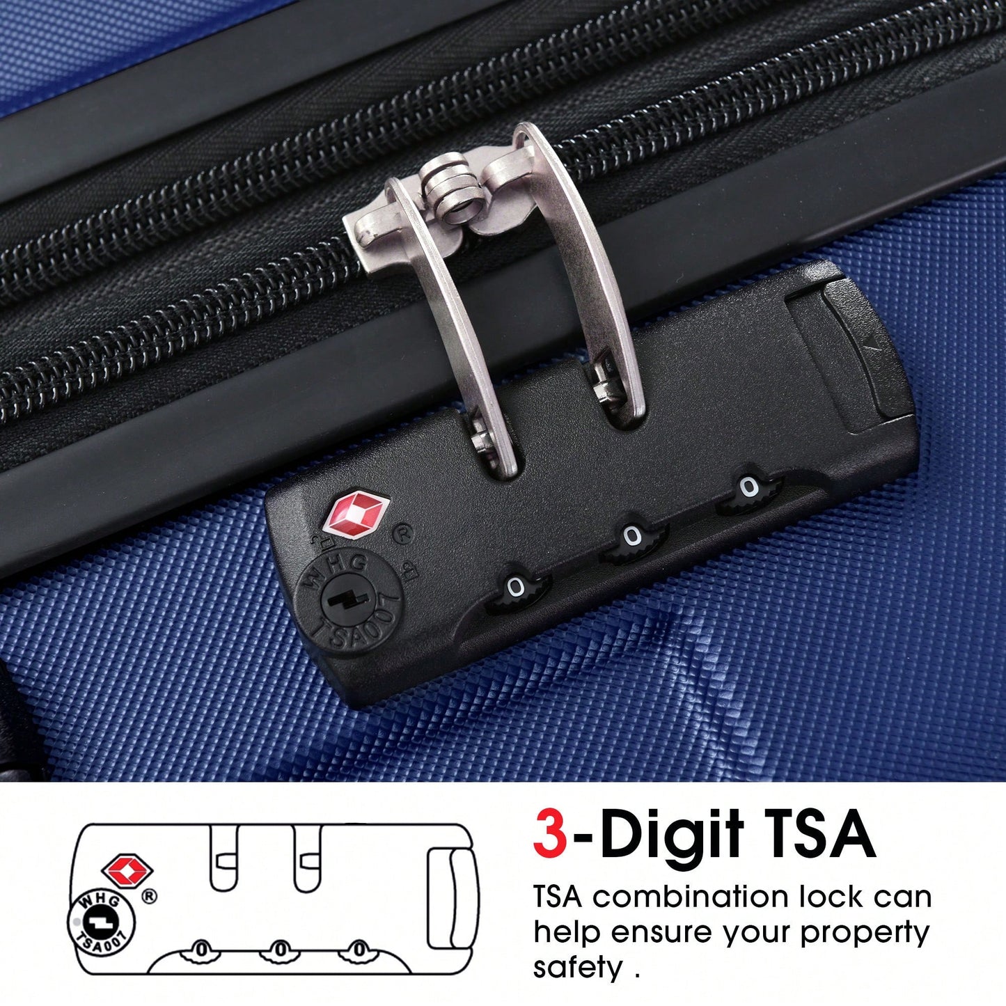Expandable 3 Piece Hard Shell Luggage Set With Double Spinner Wheels And TSA Lock - Black Brown 20/24/28 Inch Suitcases