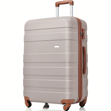 Lightweight Durable Hardshell Luggage Set 3 Pieces With Spinner Wheels And TSA Lock In Light Brown 20 24 28 Inch