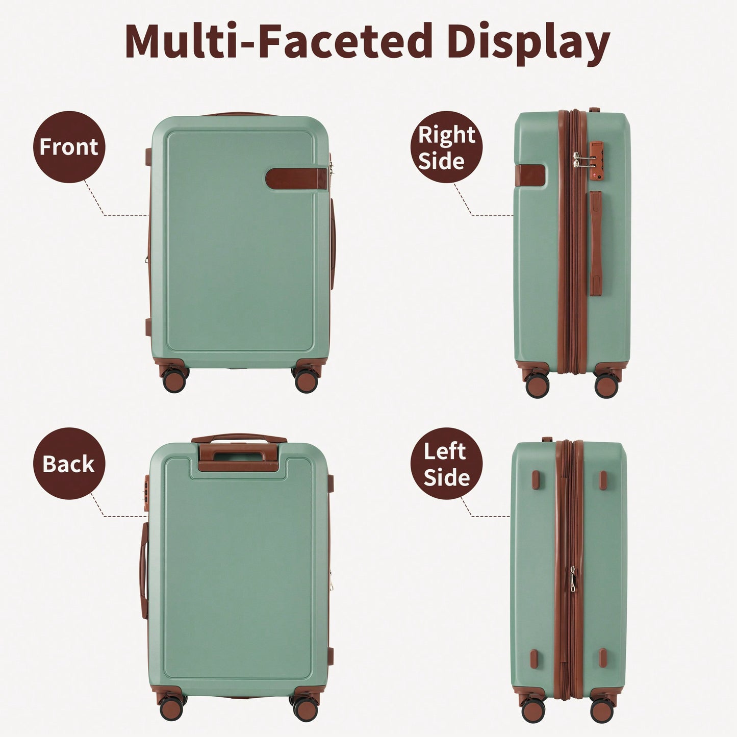 4 Piece Lightweight Luggage Set With Compression Packing Cubes Expandable Spinner Wheels And TSA Lock 16in 20in 24in 28in