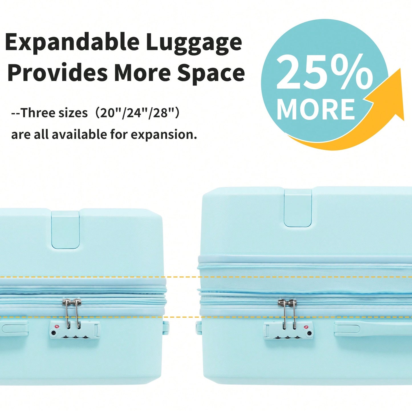 4 Piece Lightweight Luggage Set With Compression Packing Cubes Expandable Spinner Wheels And TSA Lock 16in 20in 24in 28in