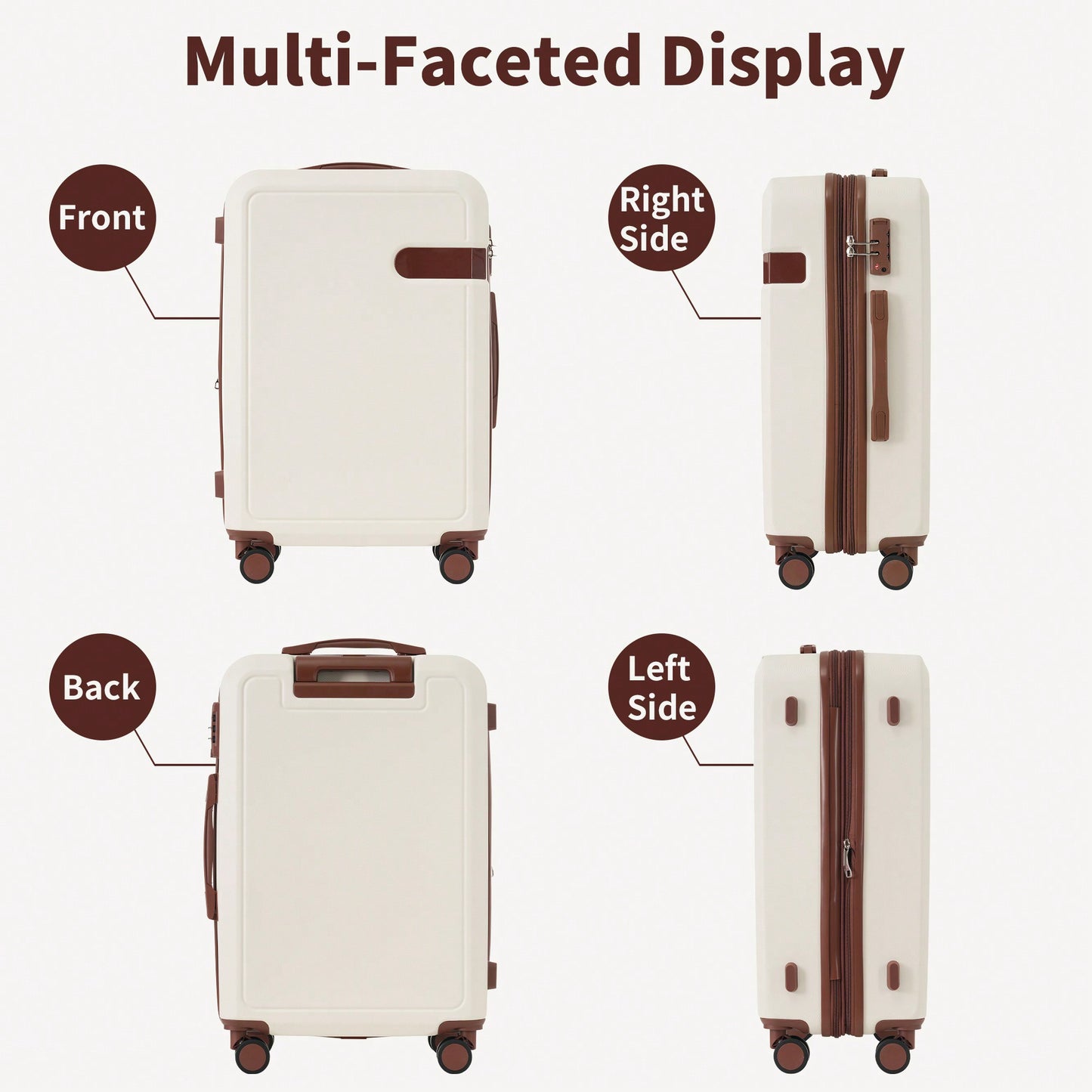 4 Piece Lightweight Luggage Set With Compression Packing Cubes Expandable Spinner Wheels And TSA Lock 16in 20in 24in 28in