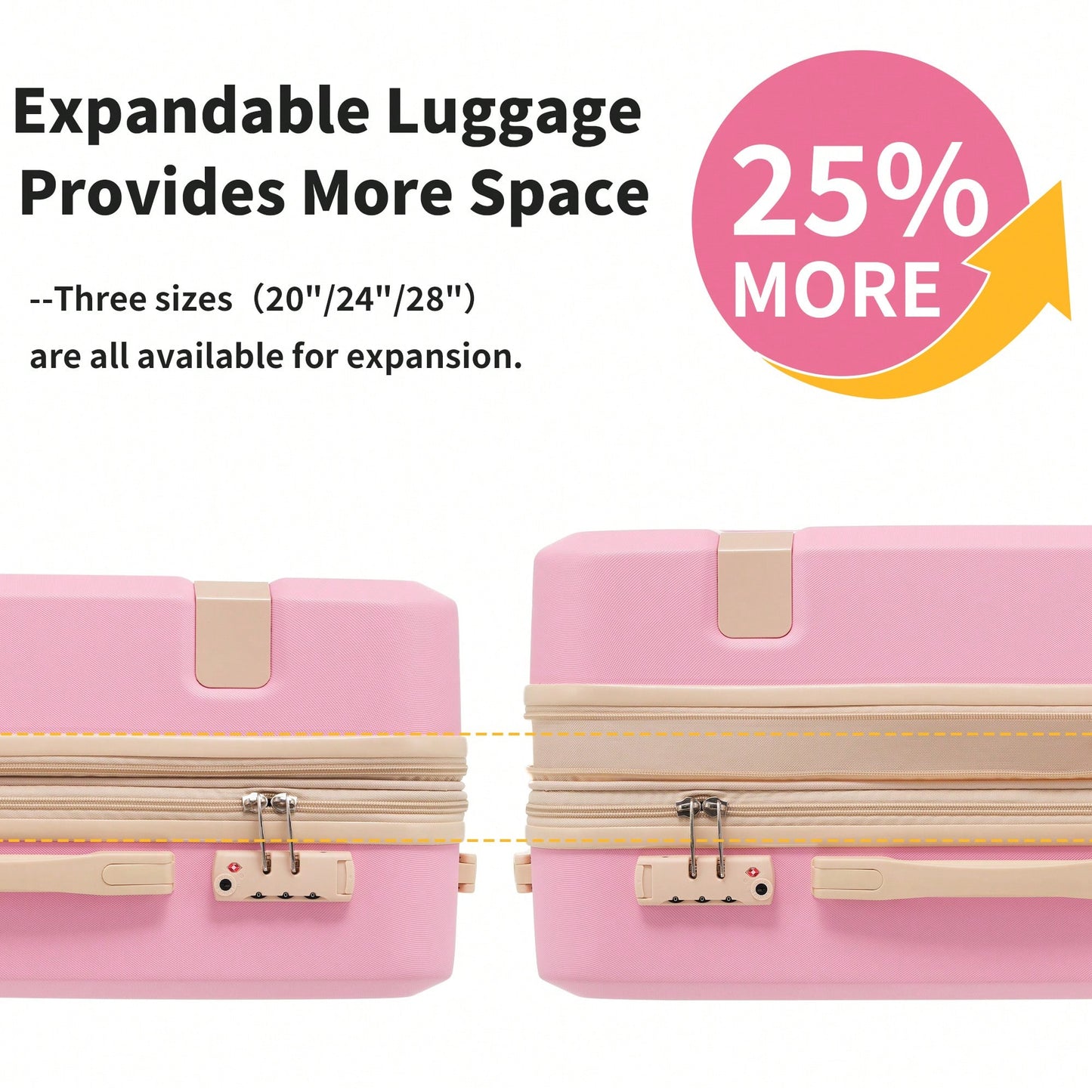 4 Piece Lightweight Luggage Set With Compression Packing Cubes Expandable Spinner Wheels And TSA Lock 16in 20in 24in 28in