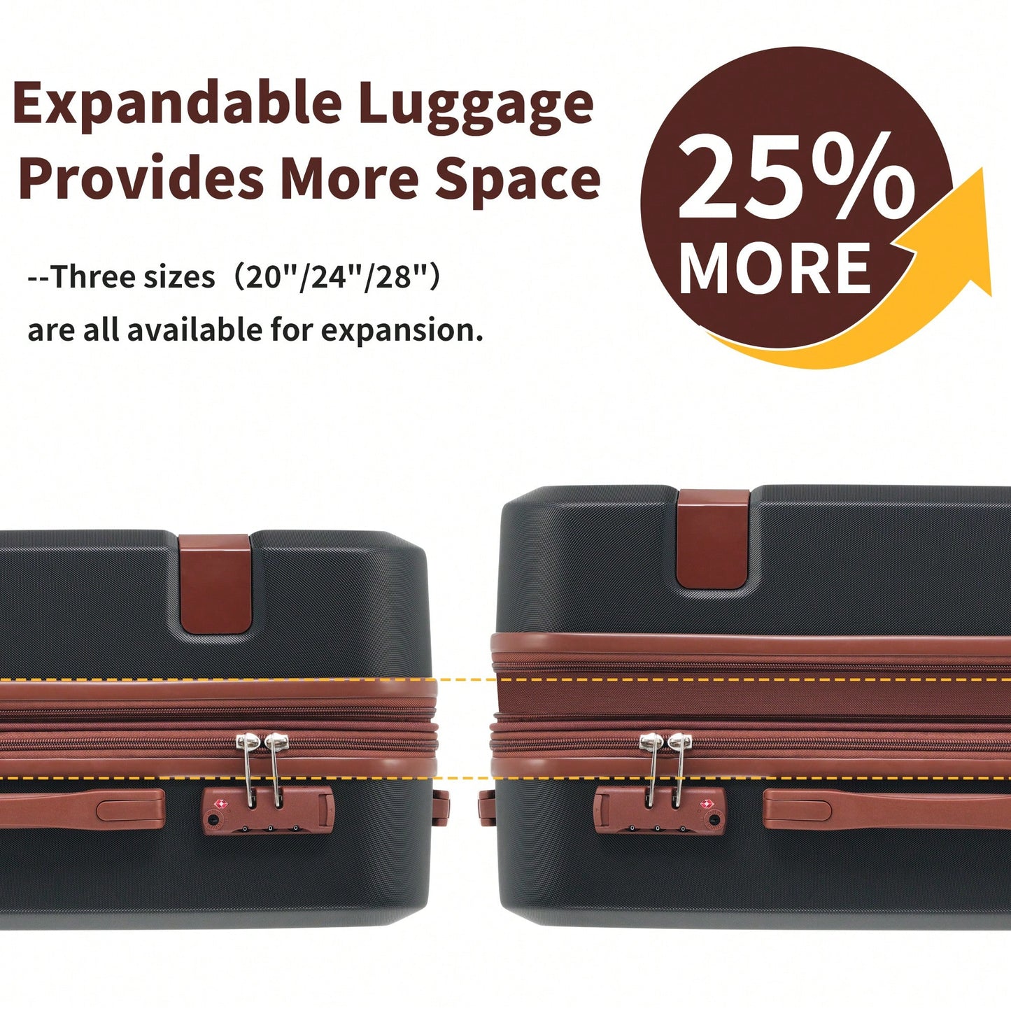 4 Piece Lightweight Luggage Set With Compression Packing Cubes Expandable Spinner Wheels And TSA Lock 16in 20in 24in 28in