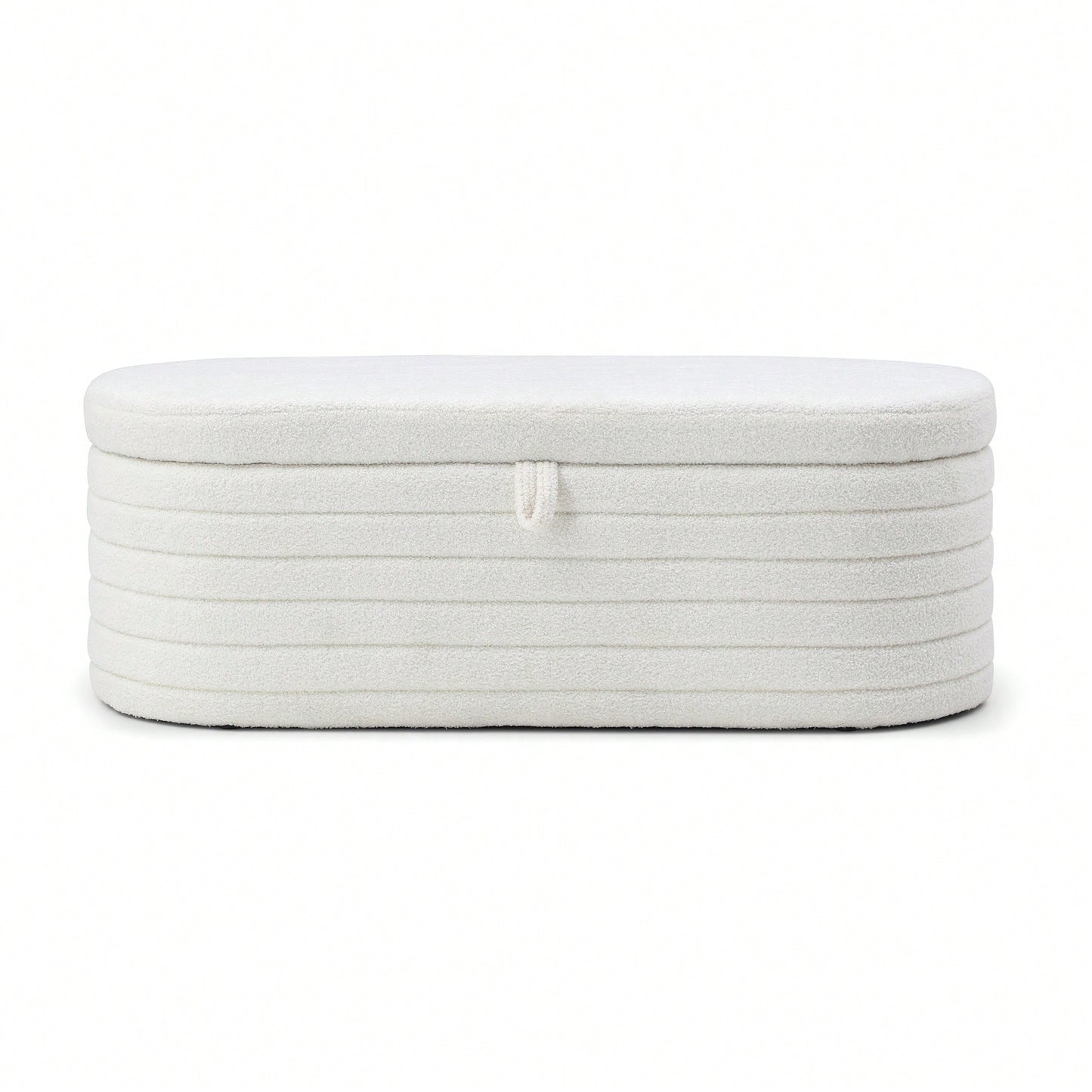 Upholstered Sherpa Fabric Storage Bench Large Ottoman For Bedroom Living Room Entryway Beige Toy And Shoe Organizer