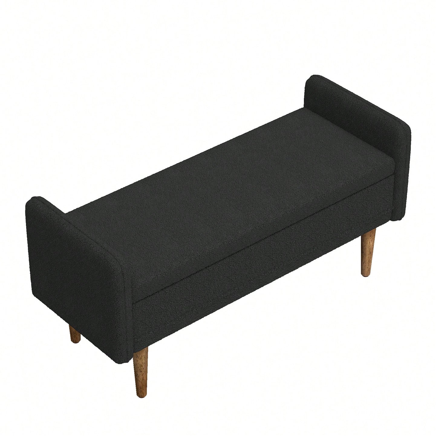Elegant Black Velvet Storage Stool With Ample Space For Living Rooms And Bedrooms, Perfect For Apartments 45.98x16.75x21.75 Inches