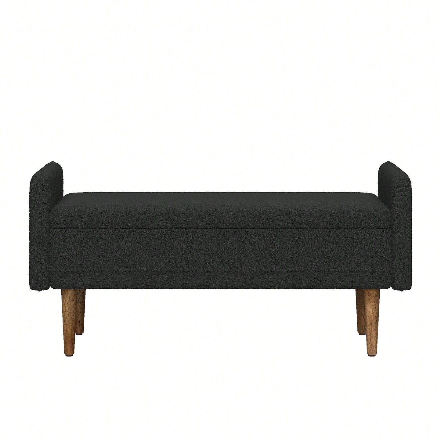 Elegant Black Velvet Storage Stool With Ample Space For Living Rooms And Bedrooms, Perfect For Apartments 45.98x16.75x21.75 Inches