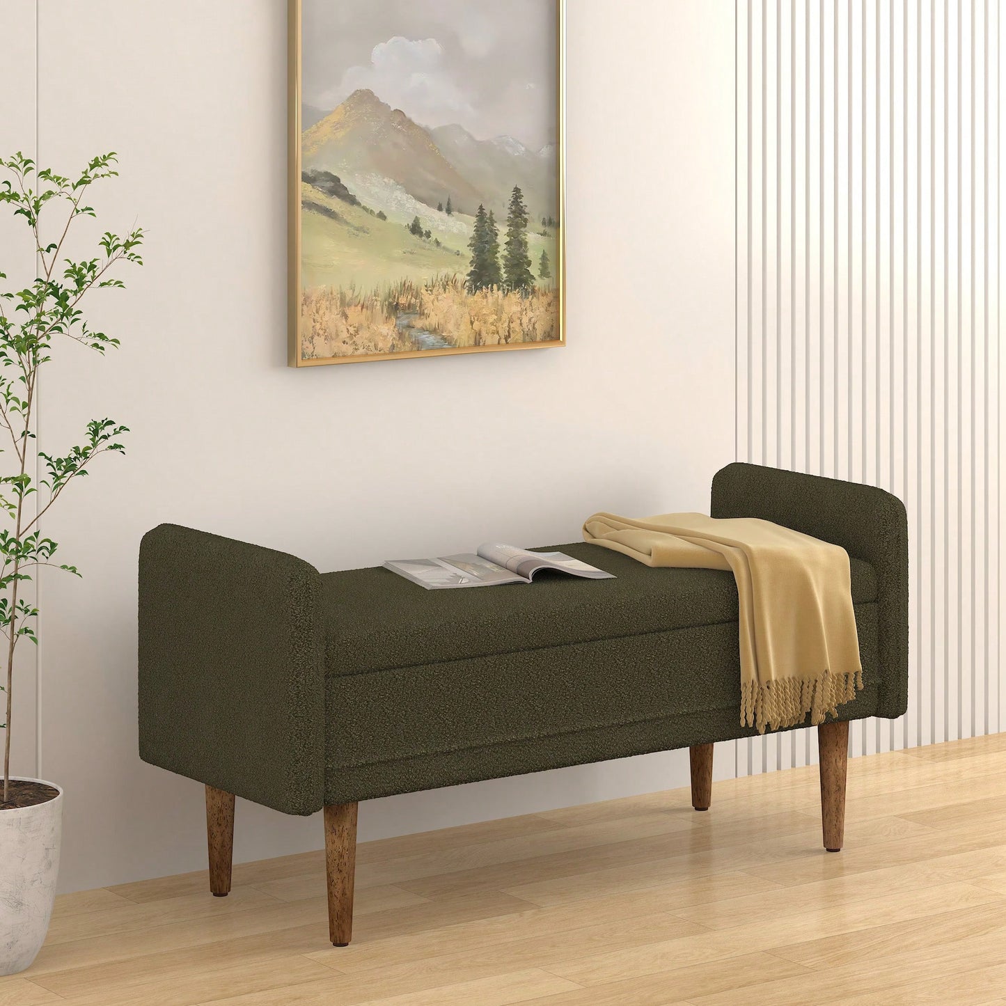 Elegant Black Velvet Storage Stool With Ample Space For Living Rooms And Bedrooms, Perfect For Apartments 45.98x16.75x21.75 Inches
