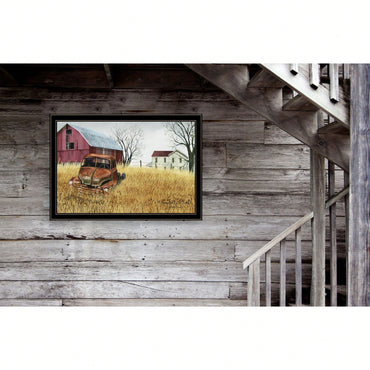 Rustic Framed Print Of Vintage Pickup Truck In Black Frame For Home Decor