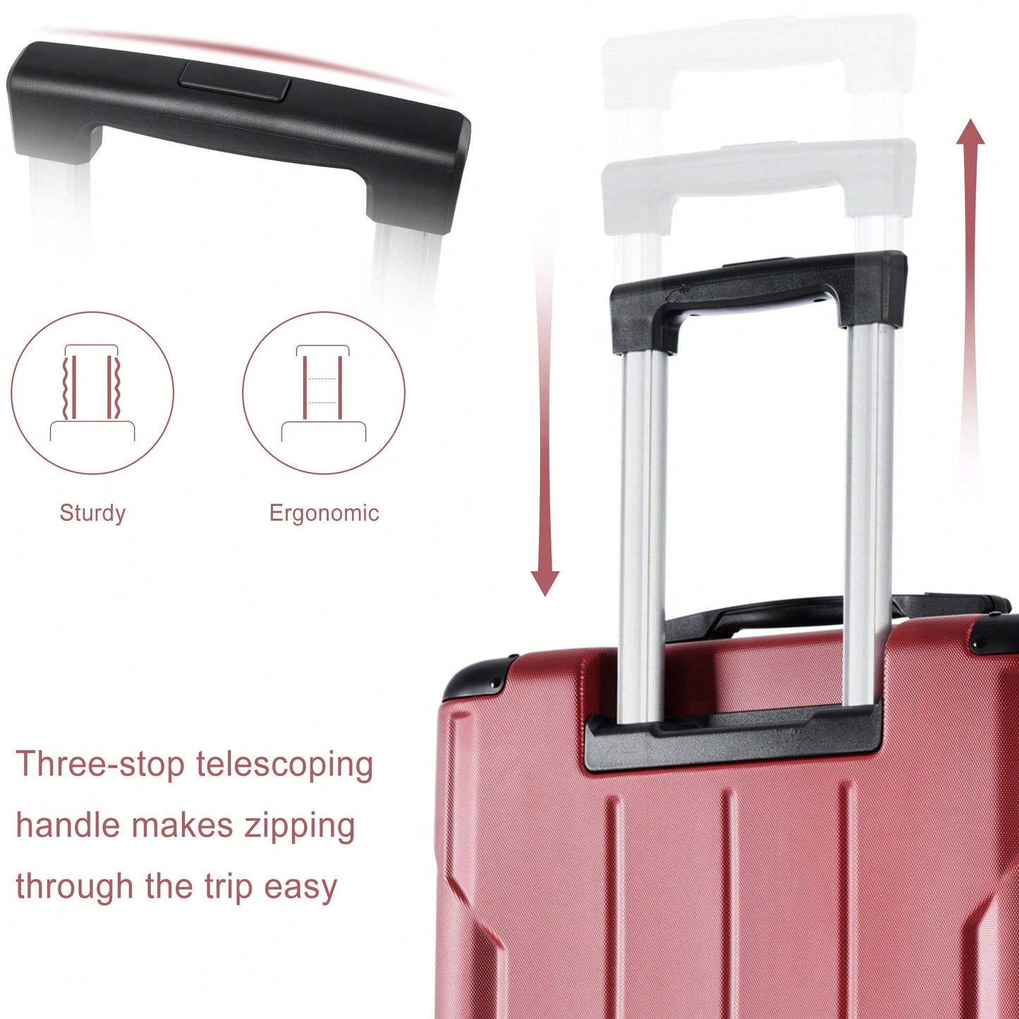 Lightweight Durable ABS Hardshell Suitcase With Double Wheels Expandable 28 Inch Checked Luggage