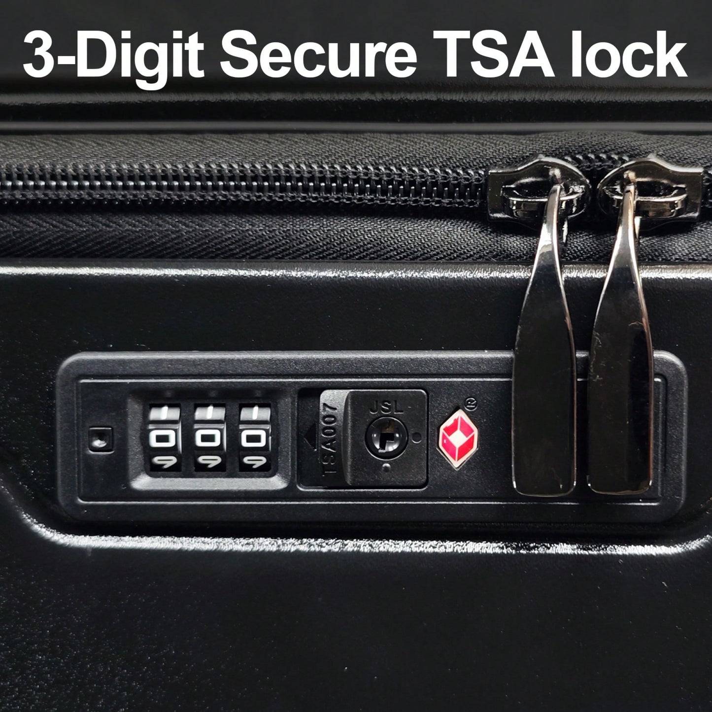 Front Opening Hardshell Suitcase With TSA Approved Lock In Black