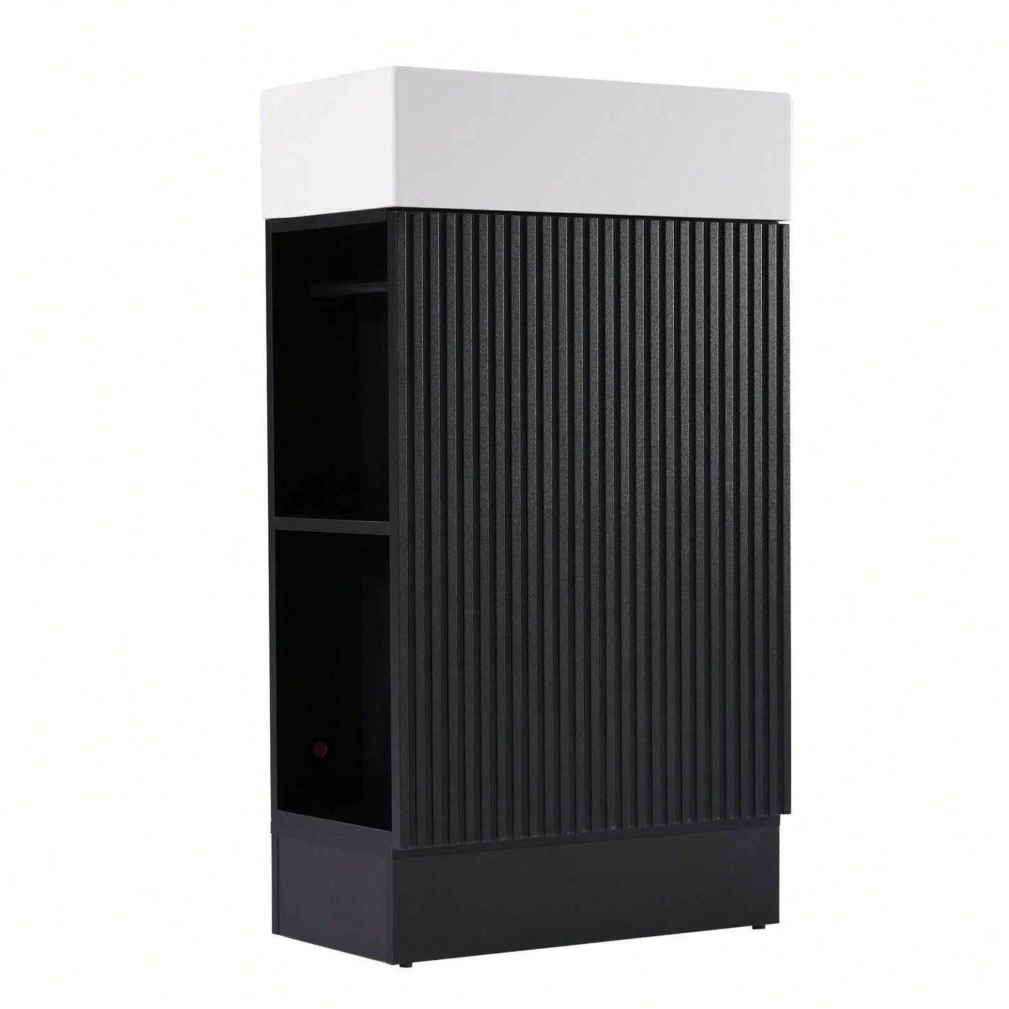 18.6 Inch Black Bathroom Vanity With Sink And Two-Tier Shelf For Left Or Right Orientation