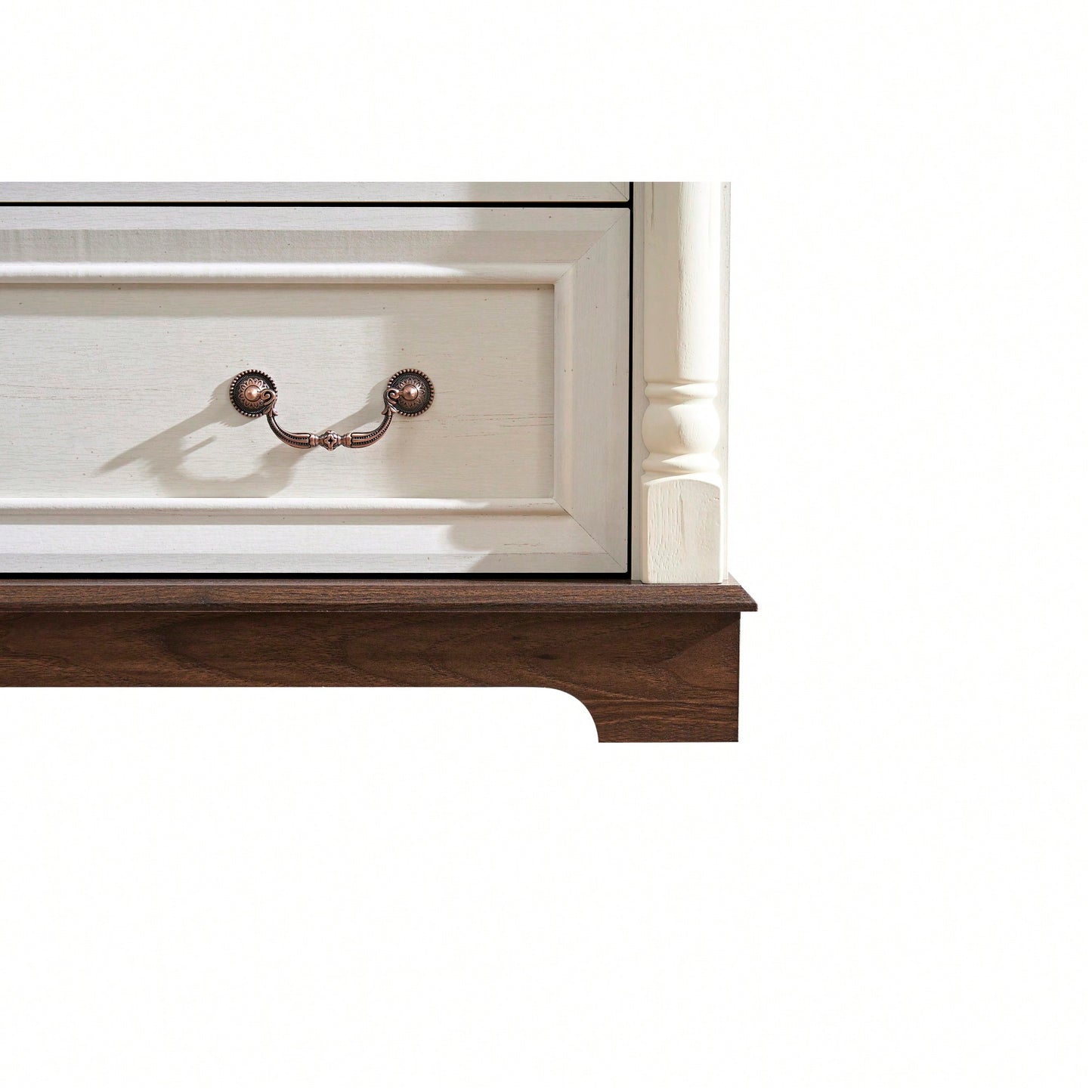 Rustic Farmhouse 6 Drawer Wooden Dresser Chest For Bedroom And Living Room Storage Organizer Sturdy Durable Design