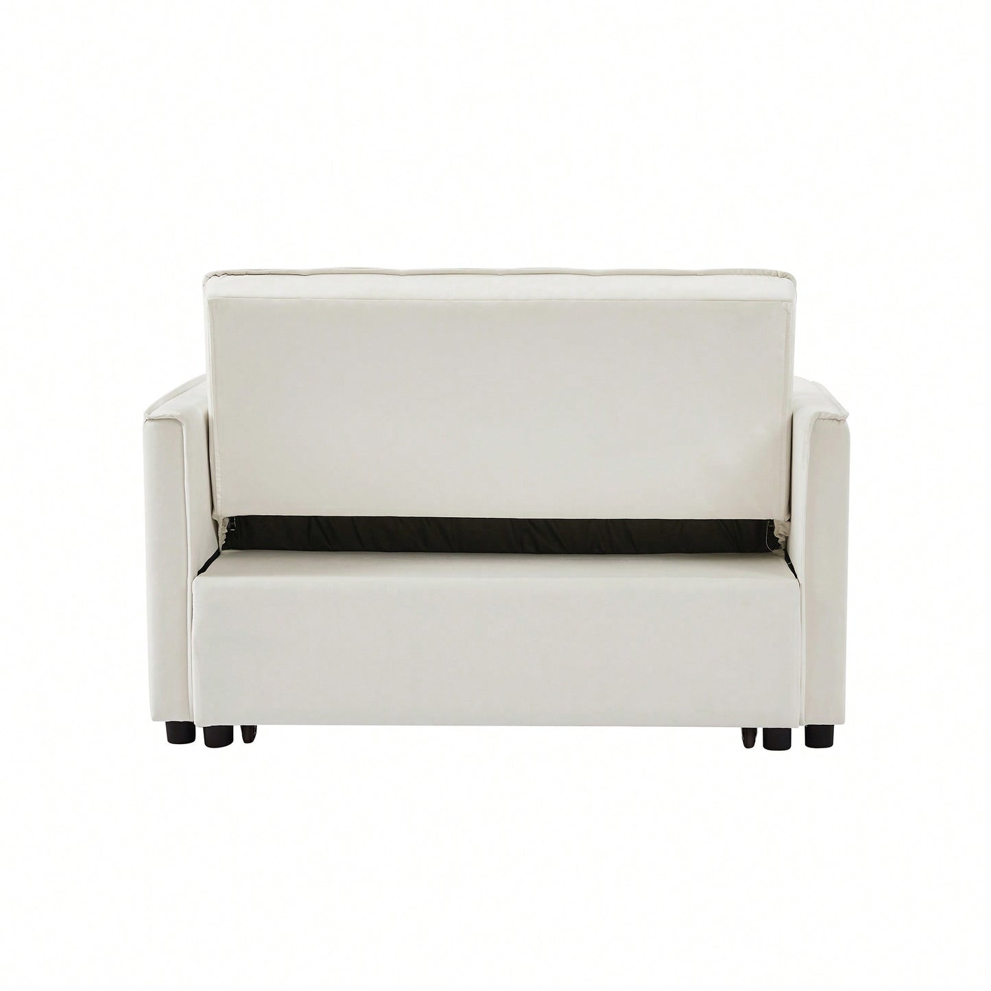 Elegant White Velvet Loveseat Sofa Bed For Stylish Living Spaces And Comfort