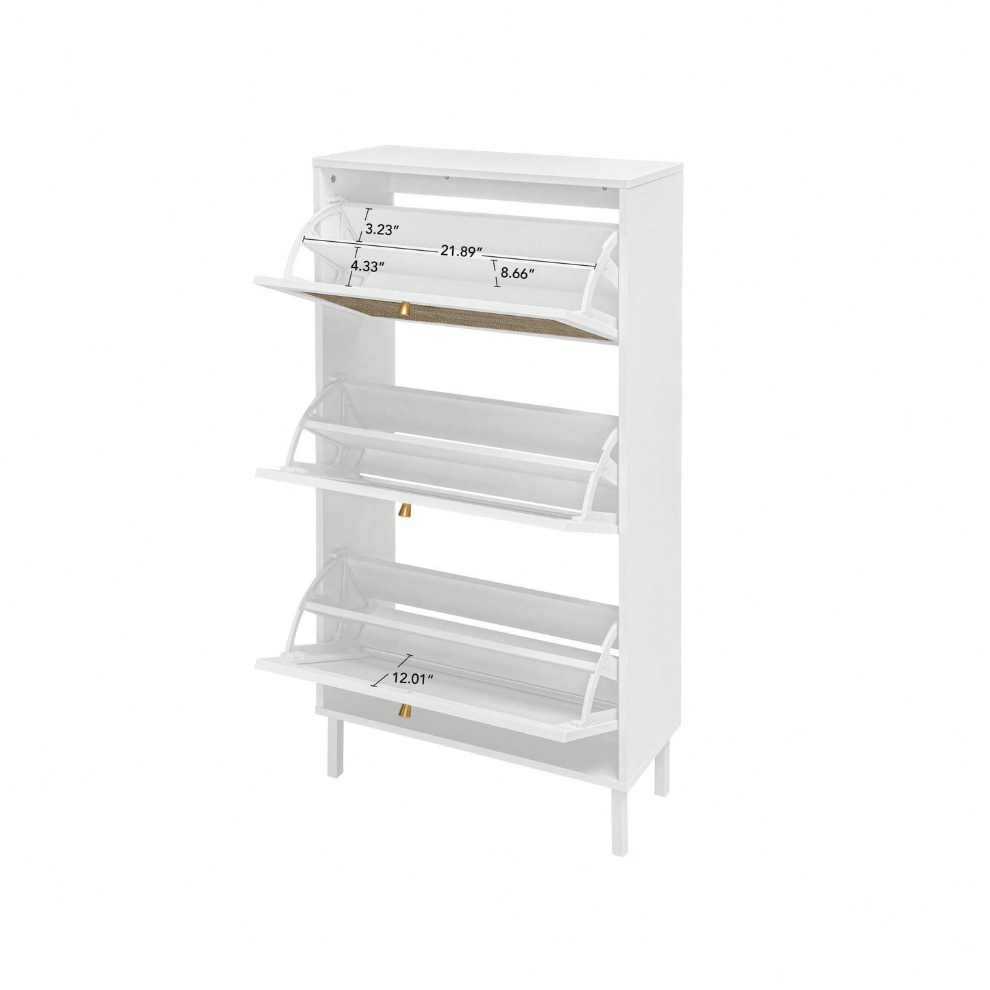 Modern Freestanding 3 Door Shoe Storage Cabinet For Entryway Organization