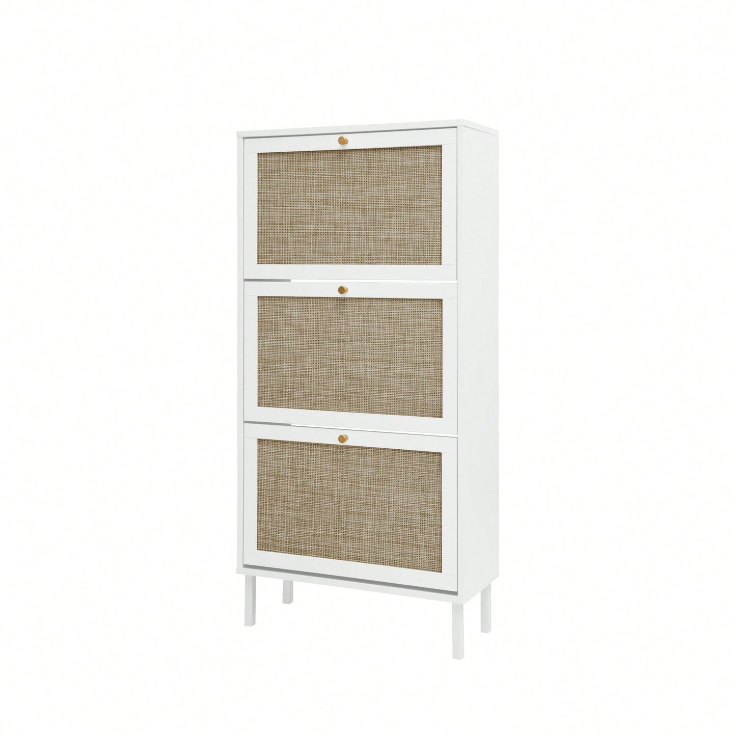 Modern Freestanding 3 Door Shoe Storage Cabinet For Entryway Organization