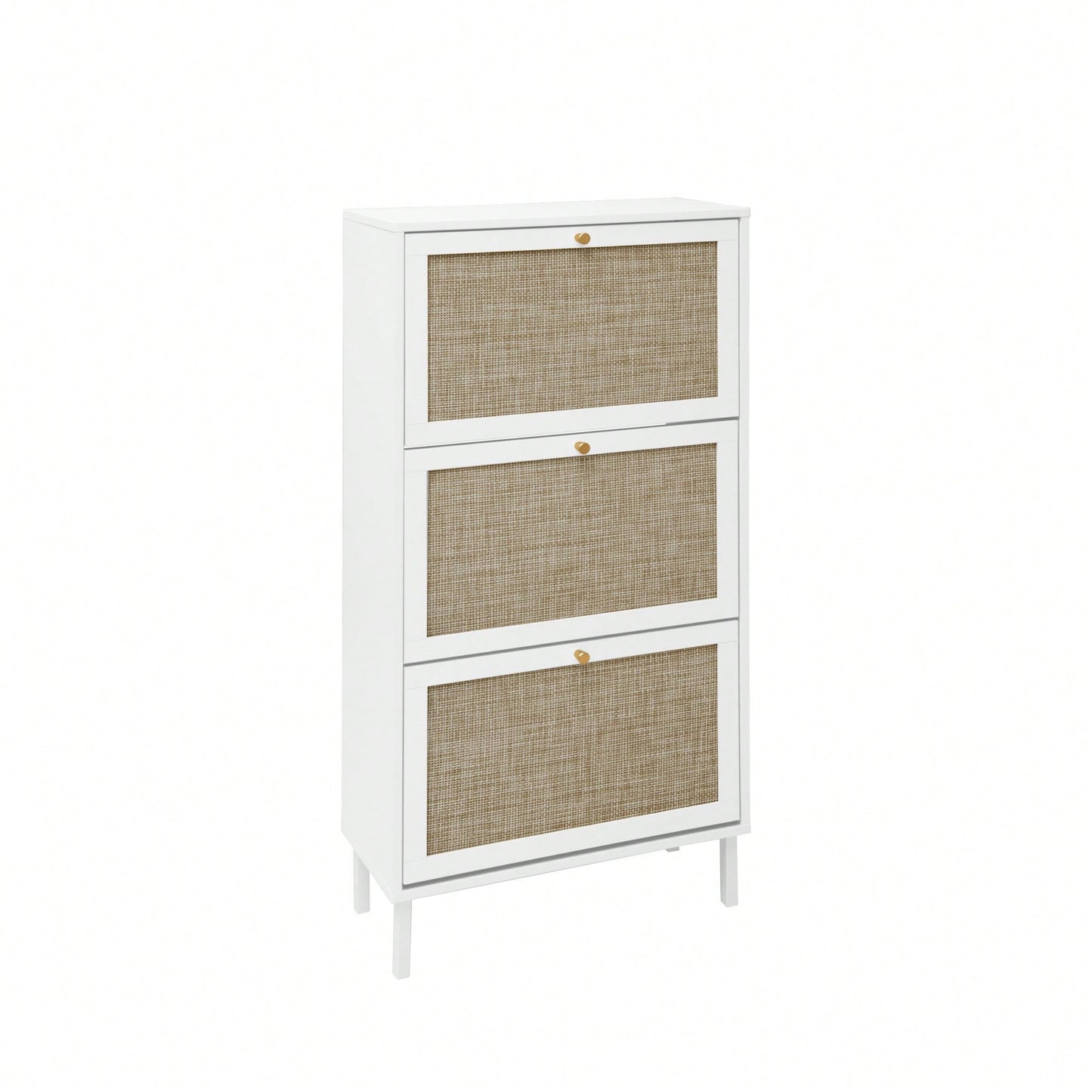 Modern Freestanding 3 Door Shoe Storage Cabinet For Entryway Organization