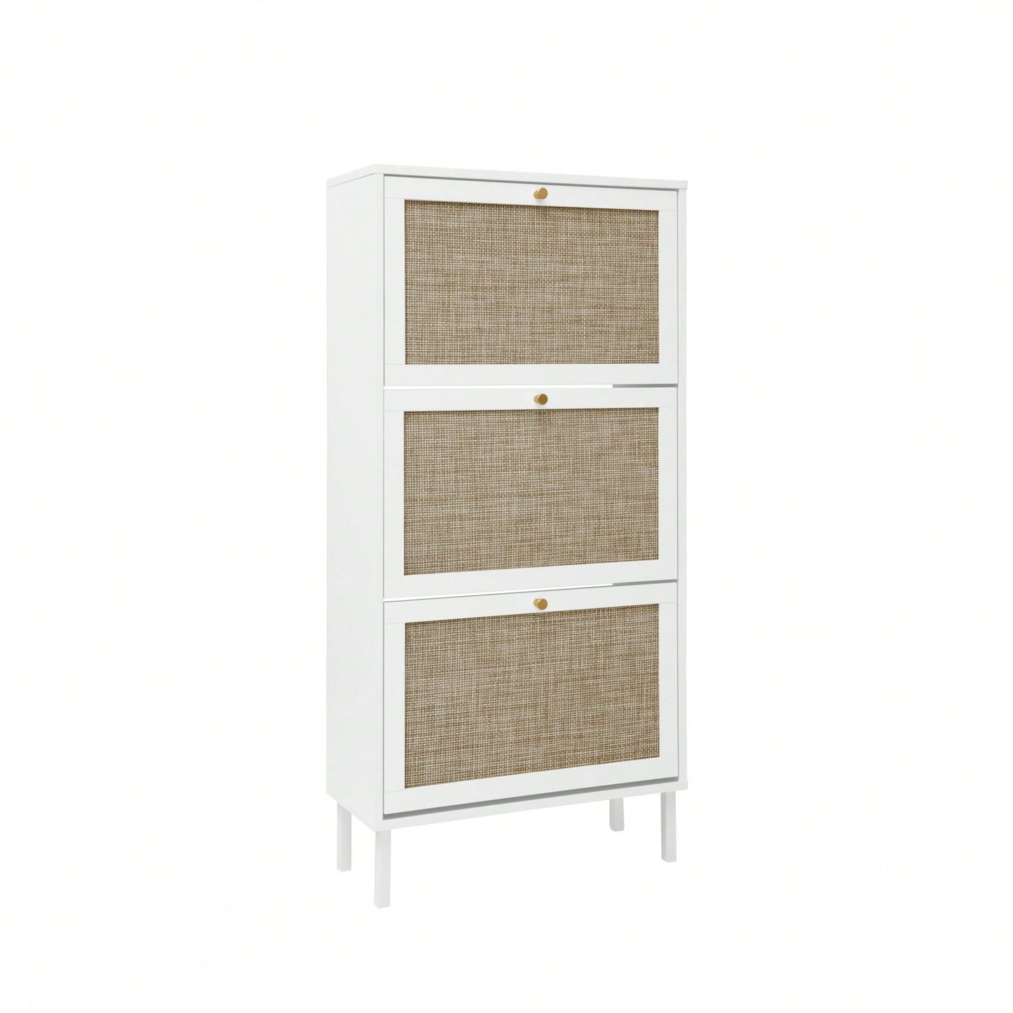 Modern Freestanding 3 Door Shoe Storage Cabinet For Entryway Organization