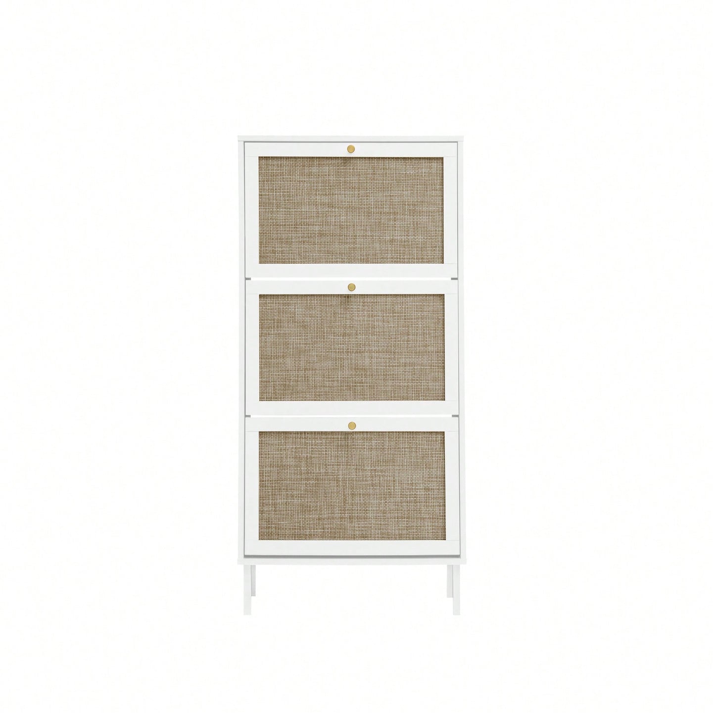 Modern Freestanding 3 Door Shoe Storage Cabinet For Entryway Organization