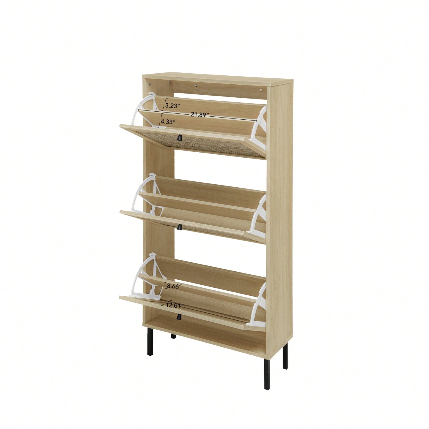 Modern Freestanding 3 Door Shoe Storage Cabinet For Entryway Organization