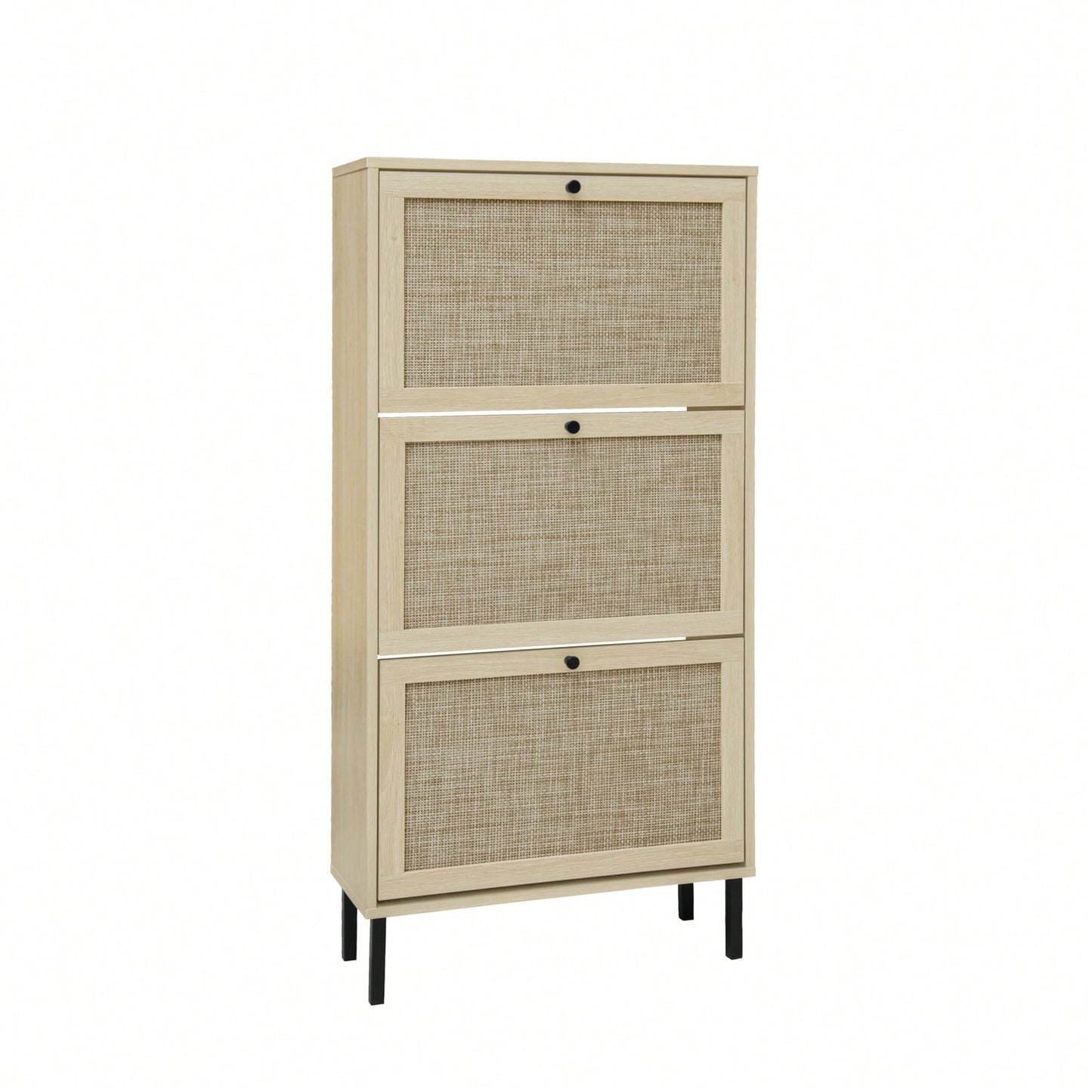 Modern Freestanding 3 Door Shoe Storage Cabinet For Entryway Organization