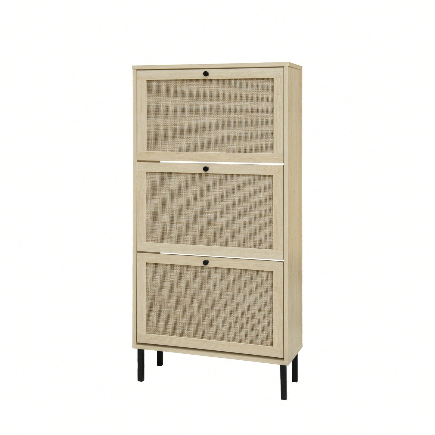 Modern Freestanding 3 Door Shoe Storage Cabinet For Entryway Organization