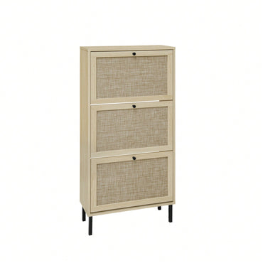 Modern Freestanding 3 Door Shoe Storage Cabinet For Entryway Organization