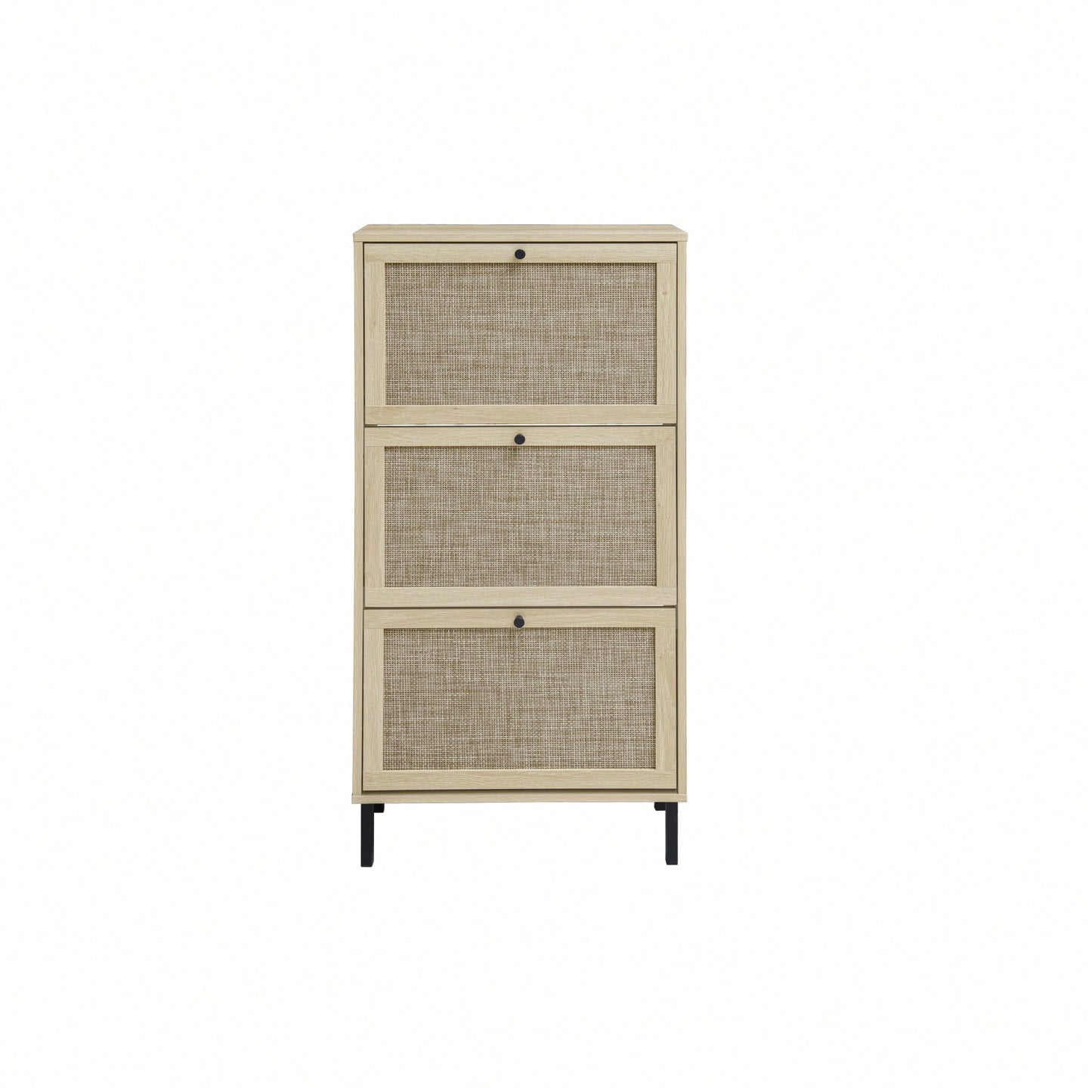 Modern Freestanding 3 Door Shoe Storage Cabinet For Entryway Organization