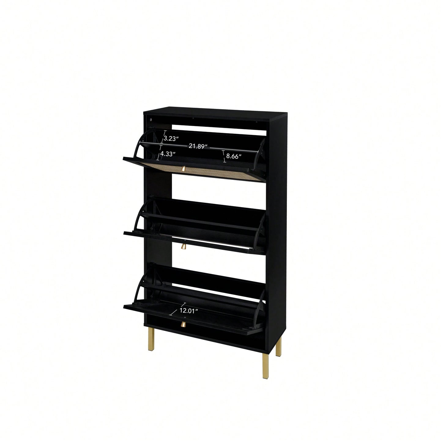 Modern Freestanding 3 Door Shoe Storage Cabinet For Entryway Organization
