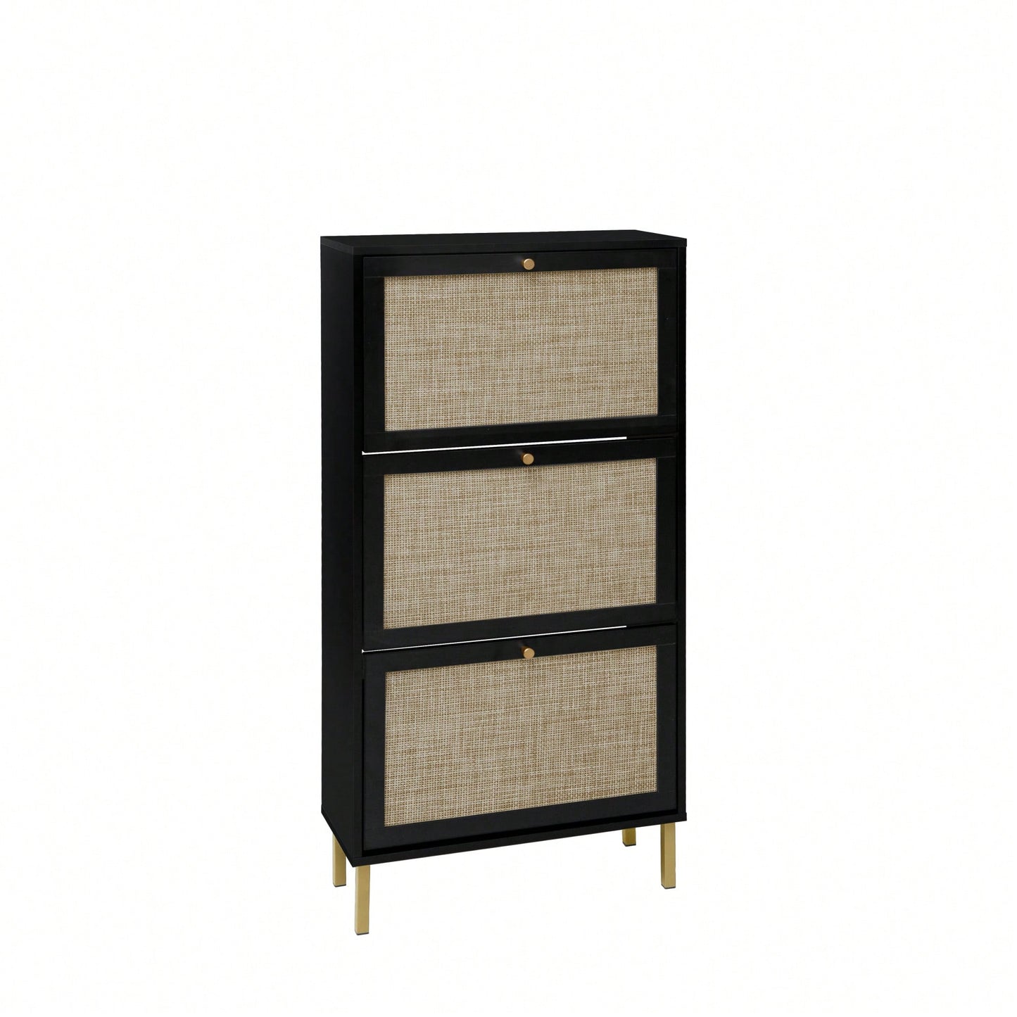 Modern Freestanding 3 Door Shoe Storage Cabinet For Entryway Organization