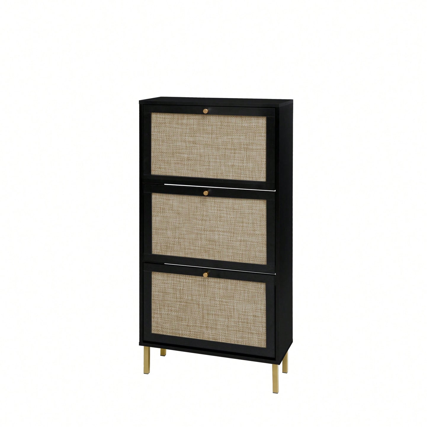 Modern Freestanding 3 Door Shoe Storage Cabinet For Entryway Organization
