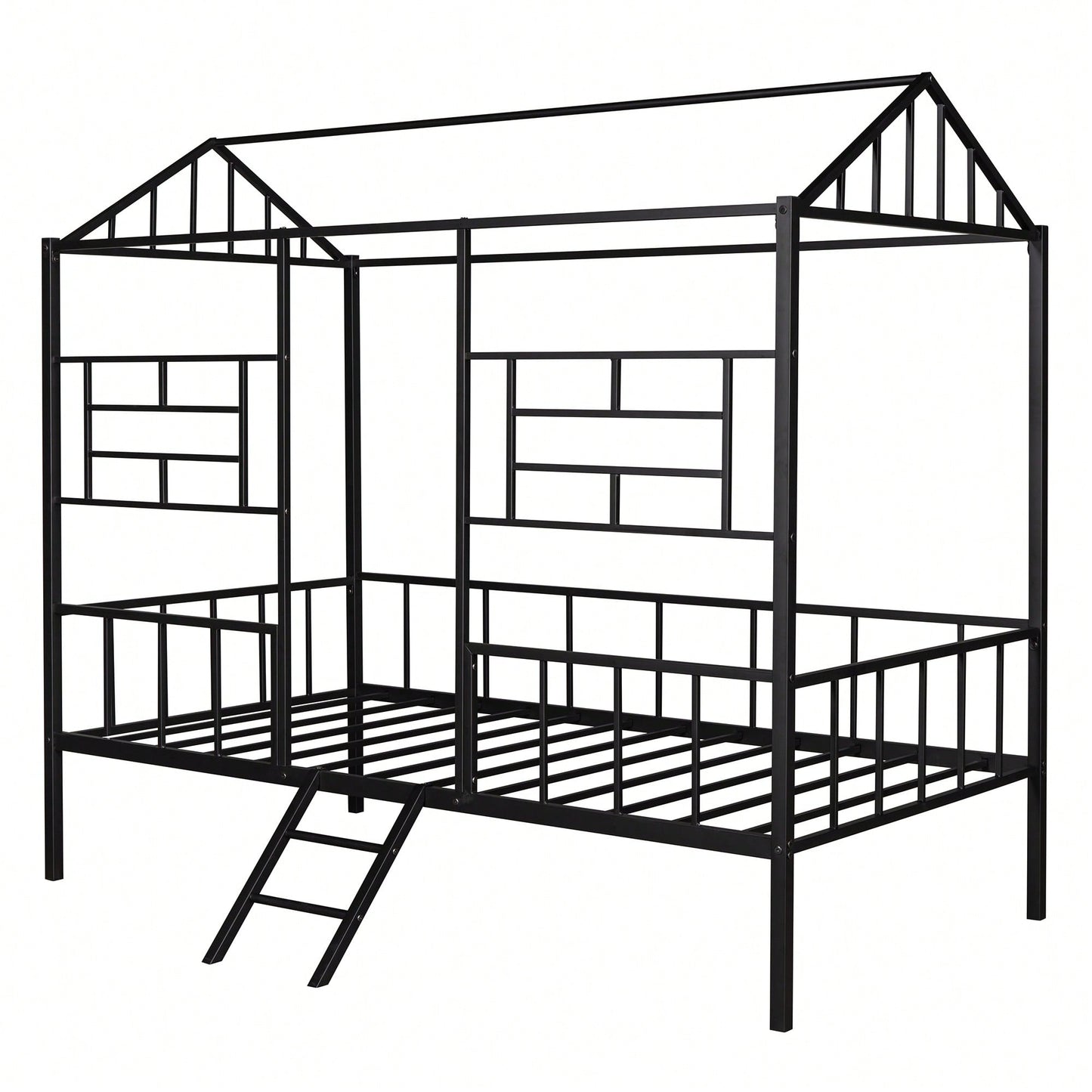 Twin Metal Bed Frame With Slatted Support No Box Spring Required White Finish