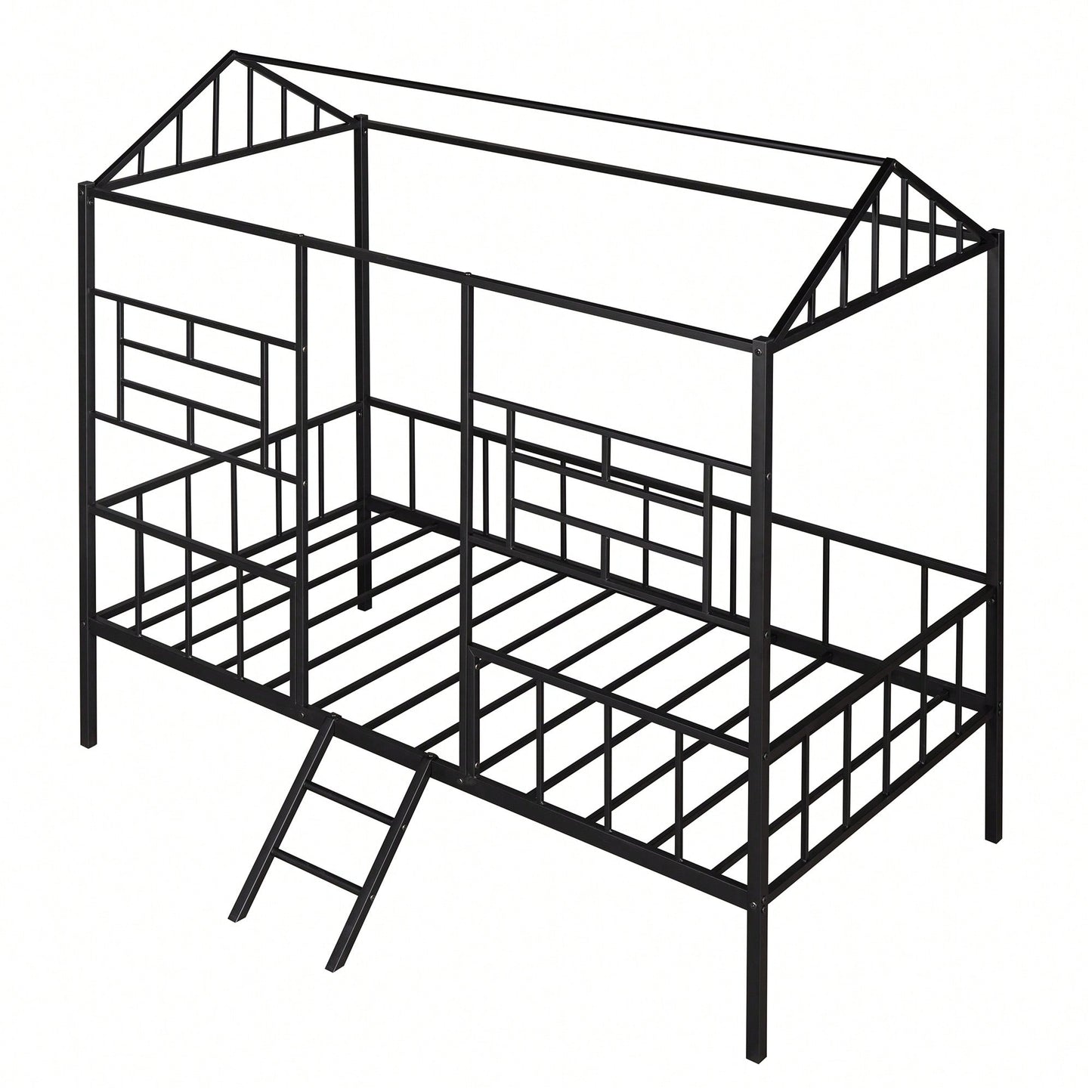 Twin Metal Bed Frame With Slatted Support No Box Spring Required White Finish