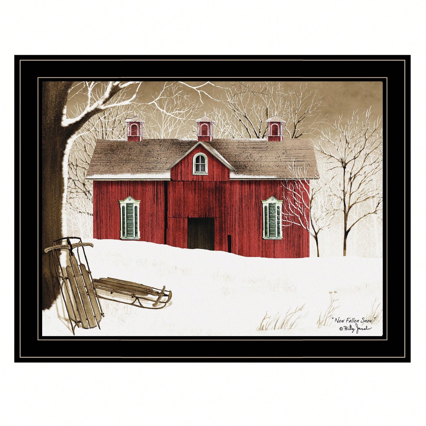 Framed Winter Landscape Wall Art For Modern Home Decor, Perfect For Living Room, Bedroom And Farmhouse Decoration