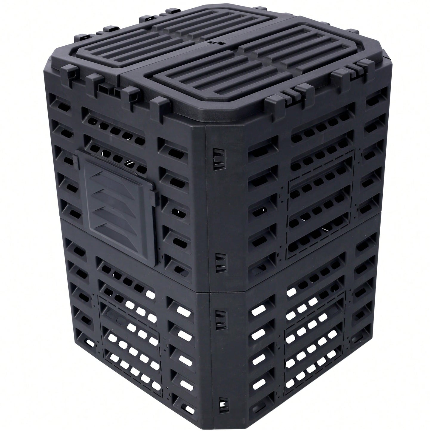 Large 90 Gallon Plastic Garden Composter Bin For Easy Assembly And Aerating Outdoor Composting
