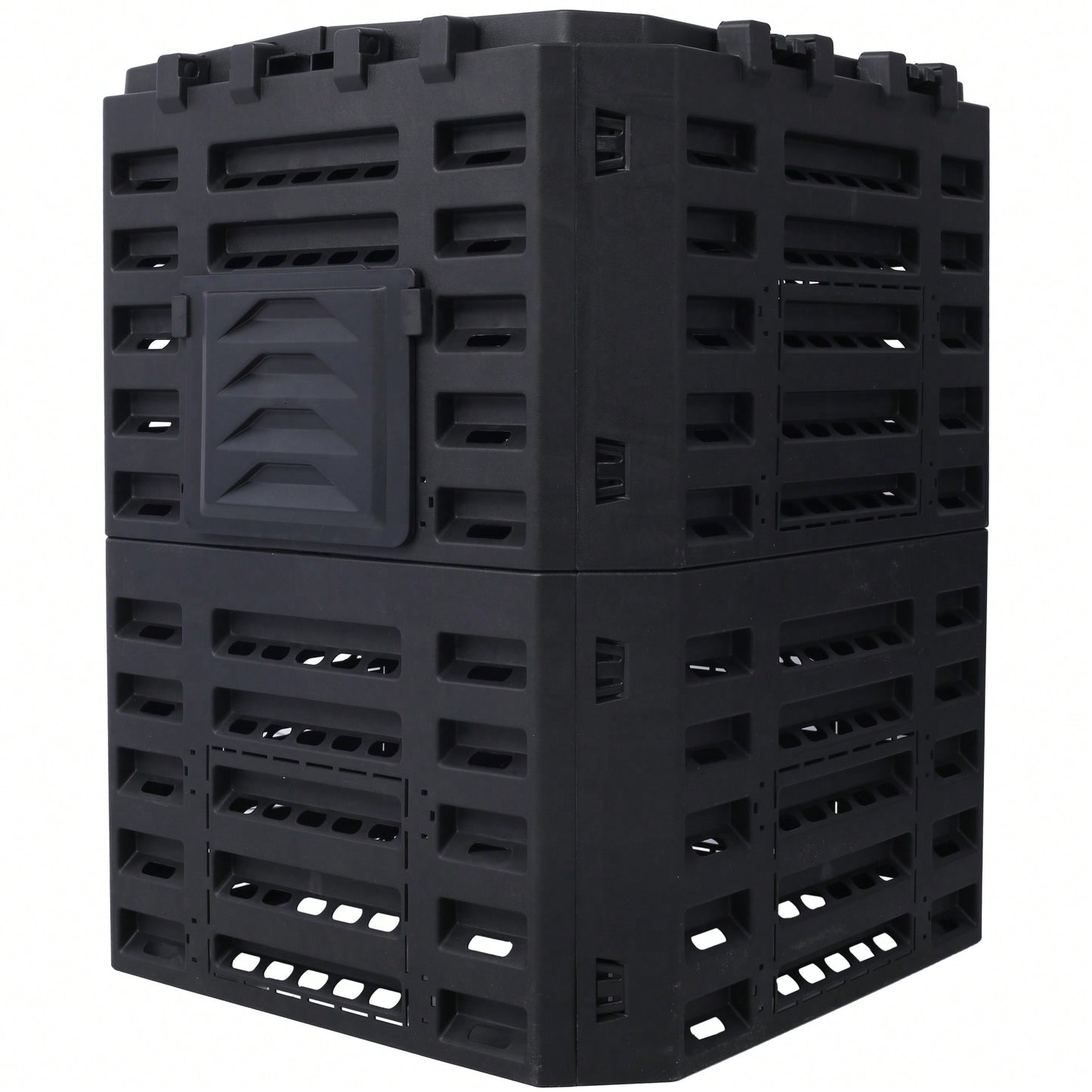Large 90 Gallon Plastic Garden Composter Bin For Easy Assembly And Aerating Outdoor Composting