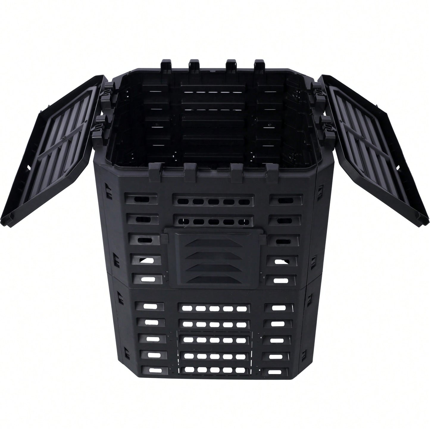 Large 90 Gallon Plastic Garden Composter Bin For Easy Assembly And Aerating Outdoor Composting