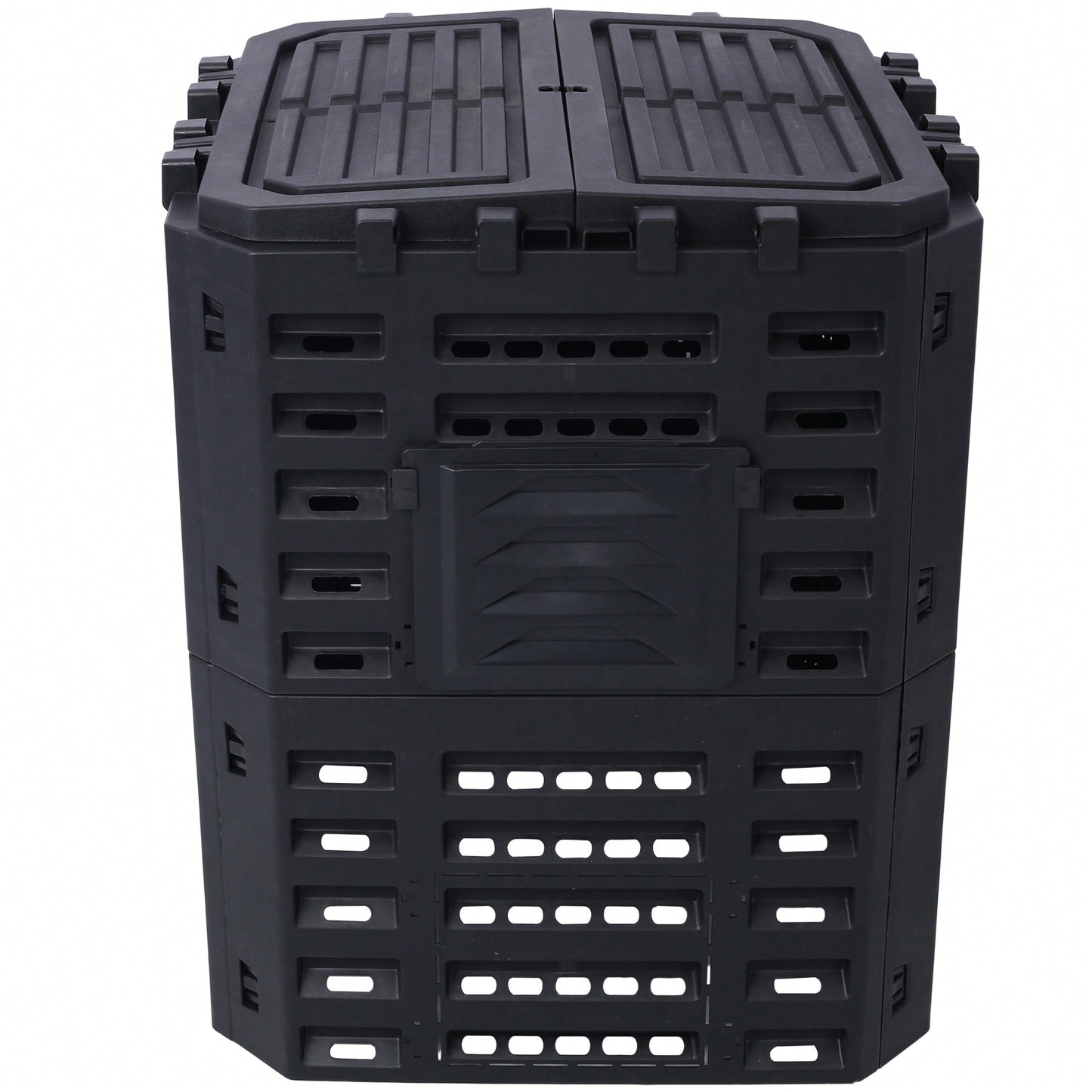 Large 90 Gallon Plastic Garden Composter Bin For Easy Assembly And Aerating Outdoor Composting