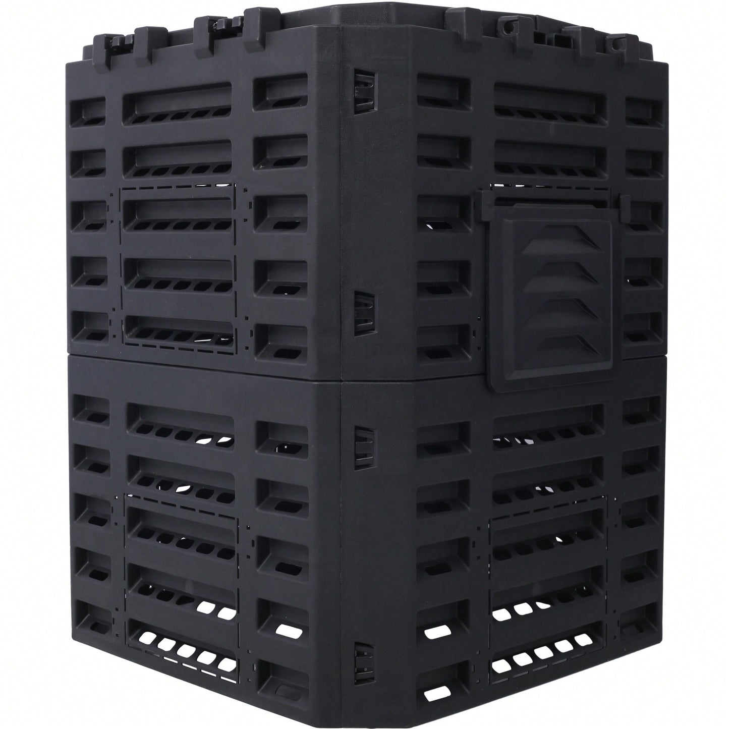 Large 90 Gallon Plastic Garden Composter Bin For Easy Assembly And Aerating Outdoor Composting
