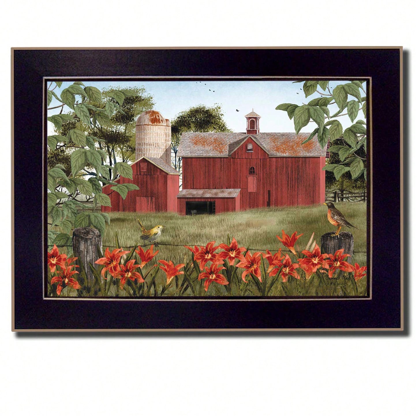 Framed Summer Days Wall Art Ready To Hang Black Frame Decor