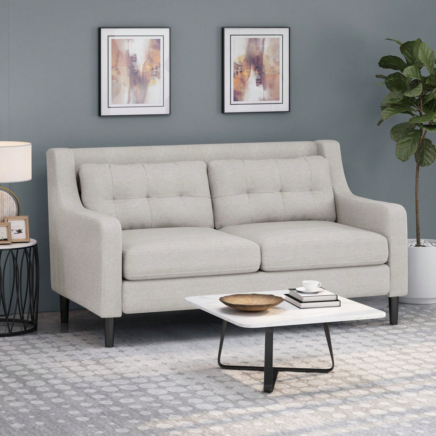 Cozy Two-Seater Sofa For Living Room With Soft Cushions And Modern Design