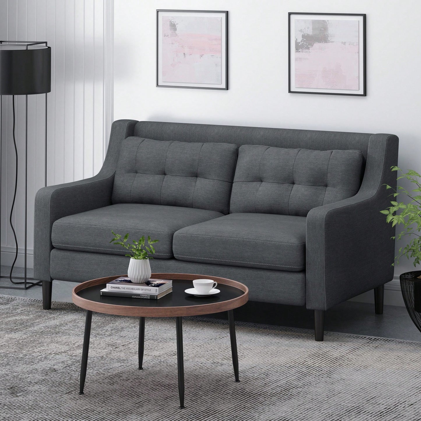 Cozy Two-Seater Sofa For Living Room With Soft Cushions And Modern Design