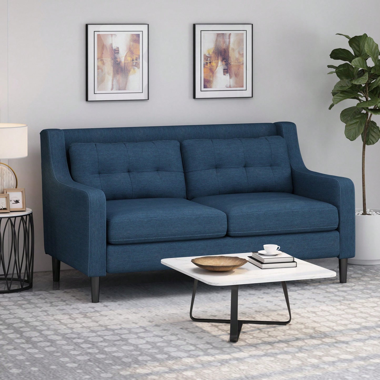 Cozy Two-Seater Sofa For Living Room With Soft Cushions And Modern Design