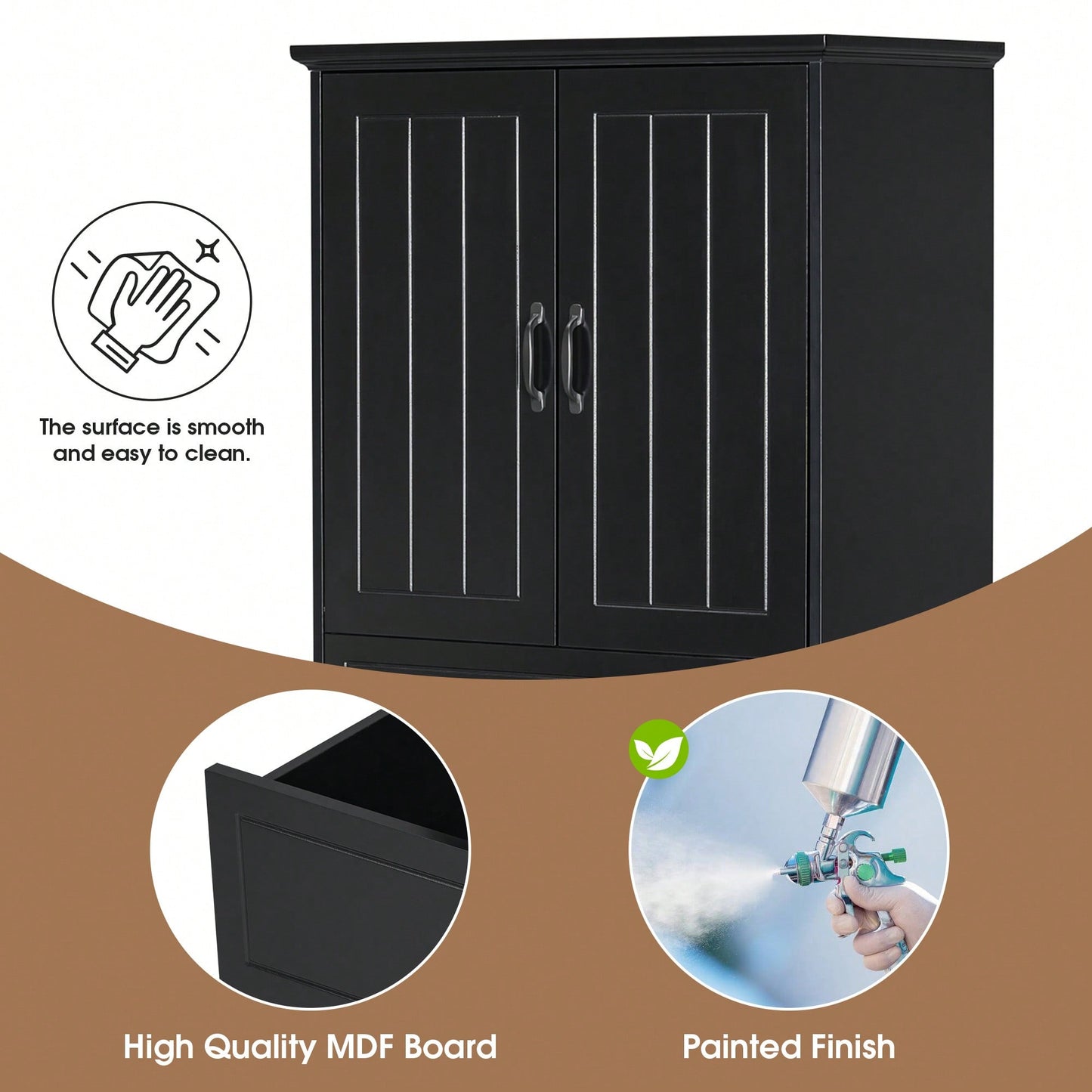 Stylish Bathroom Storage Cabinet With Dual Laundry Baskets And Versatile Doors And Drawer For Organized Home Spaces