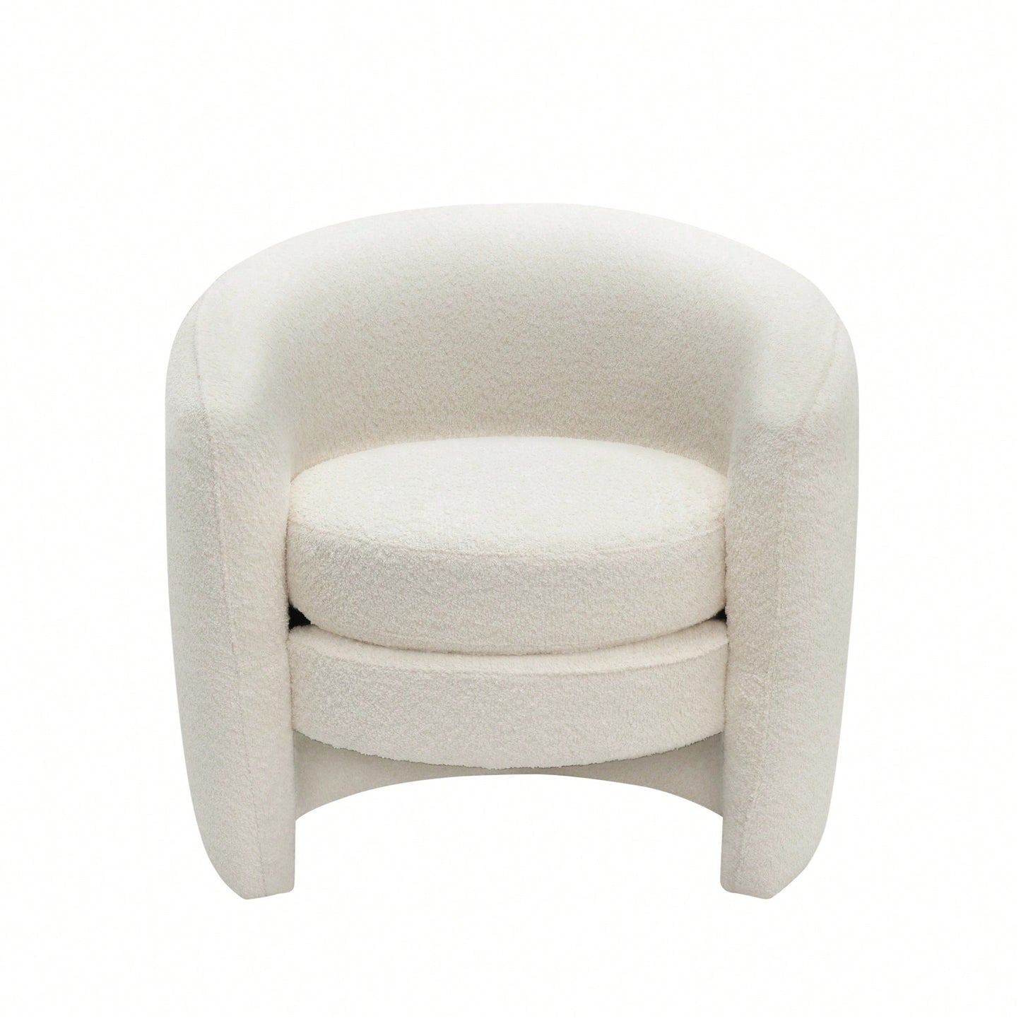 Cozy Boucle Accent Chair With Curved Back Plush Seating For Living Room Reading Room Or Bedroom In Dark Gray
