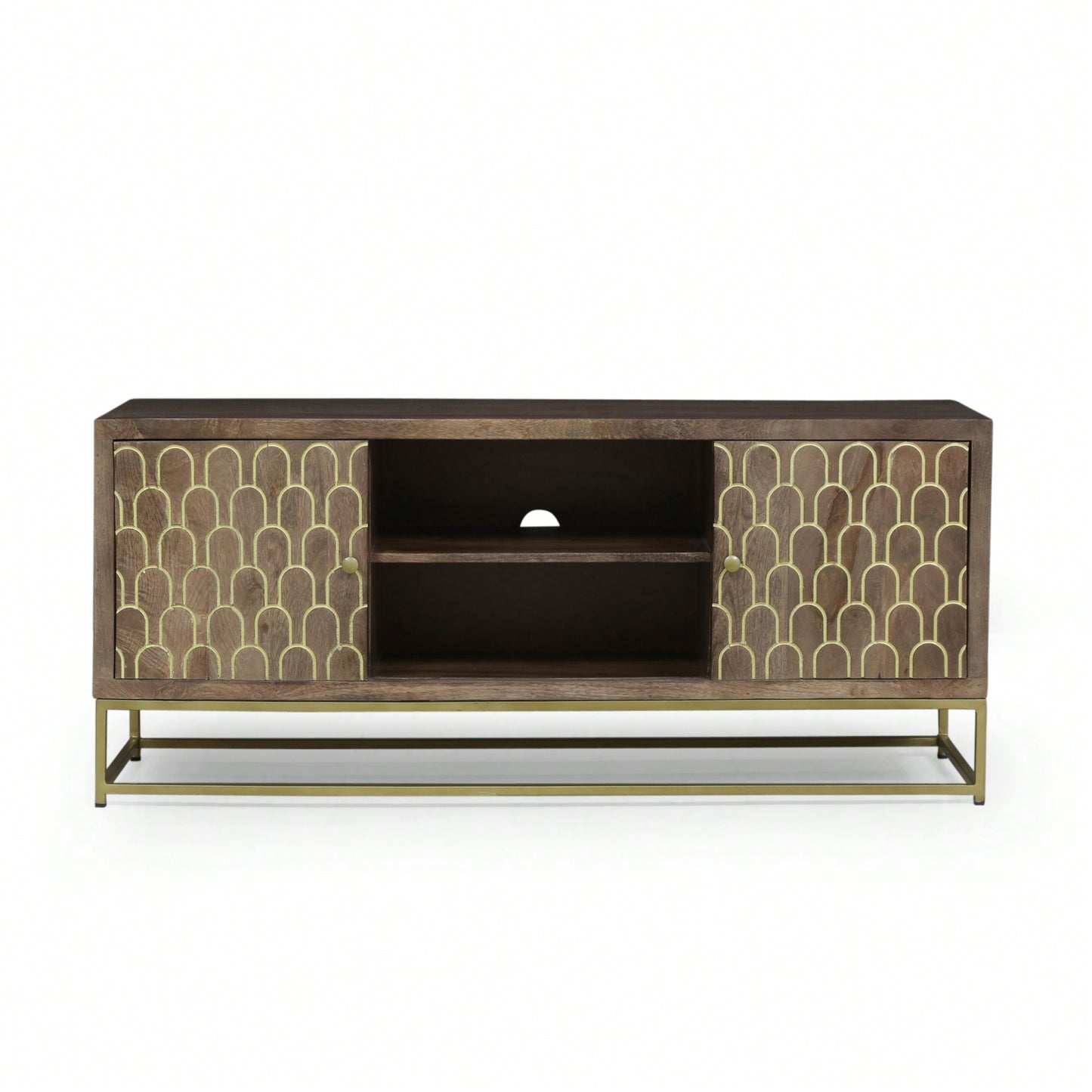 Modern Adjustable TV Stand With Storage Shelves For Living Room Entertainment Center